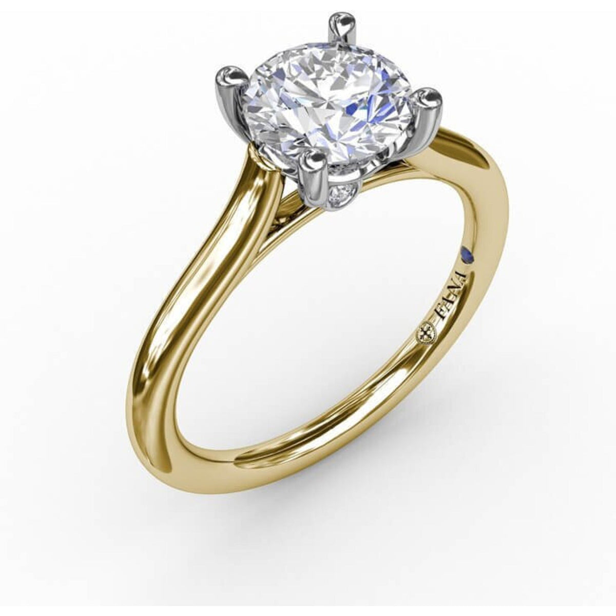 Classic Round Diamond Solitaire Engagement Ring with Cathedral Setting