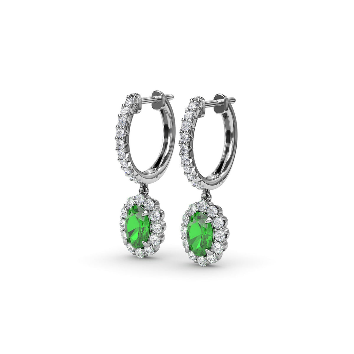 Elegant Emerald and Diamond Drop Earrings from Robinson's Jewelers