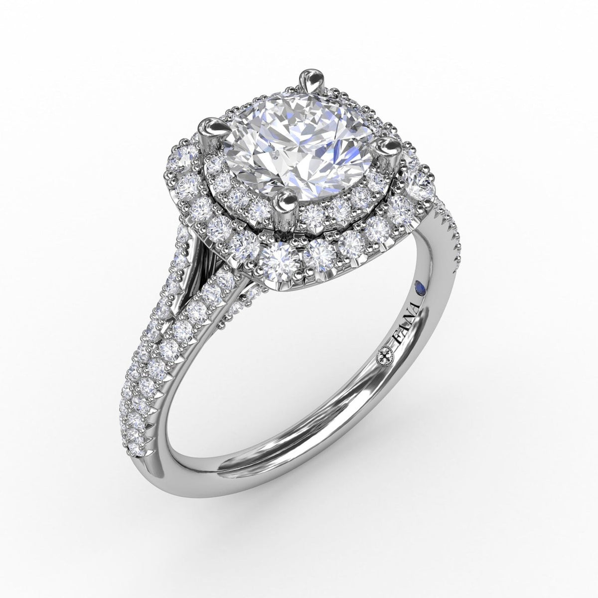 Elegant Halo Engagement Ring with Central Gemstone and Diamond Accents
