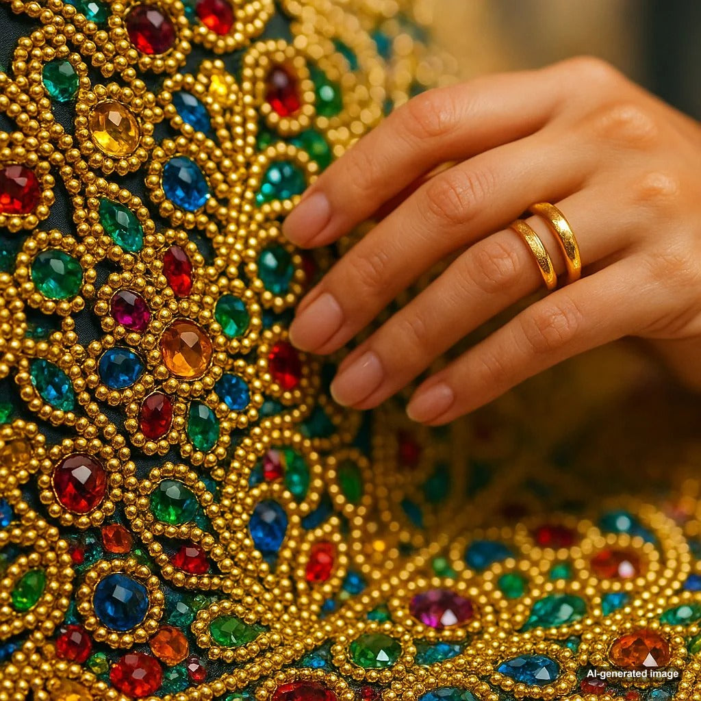 Colorful traditional Filipino Manik-Manik beadwork featuring intricate patterns and vibrant colors