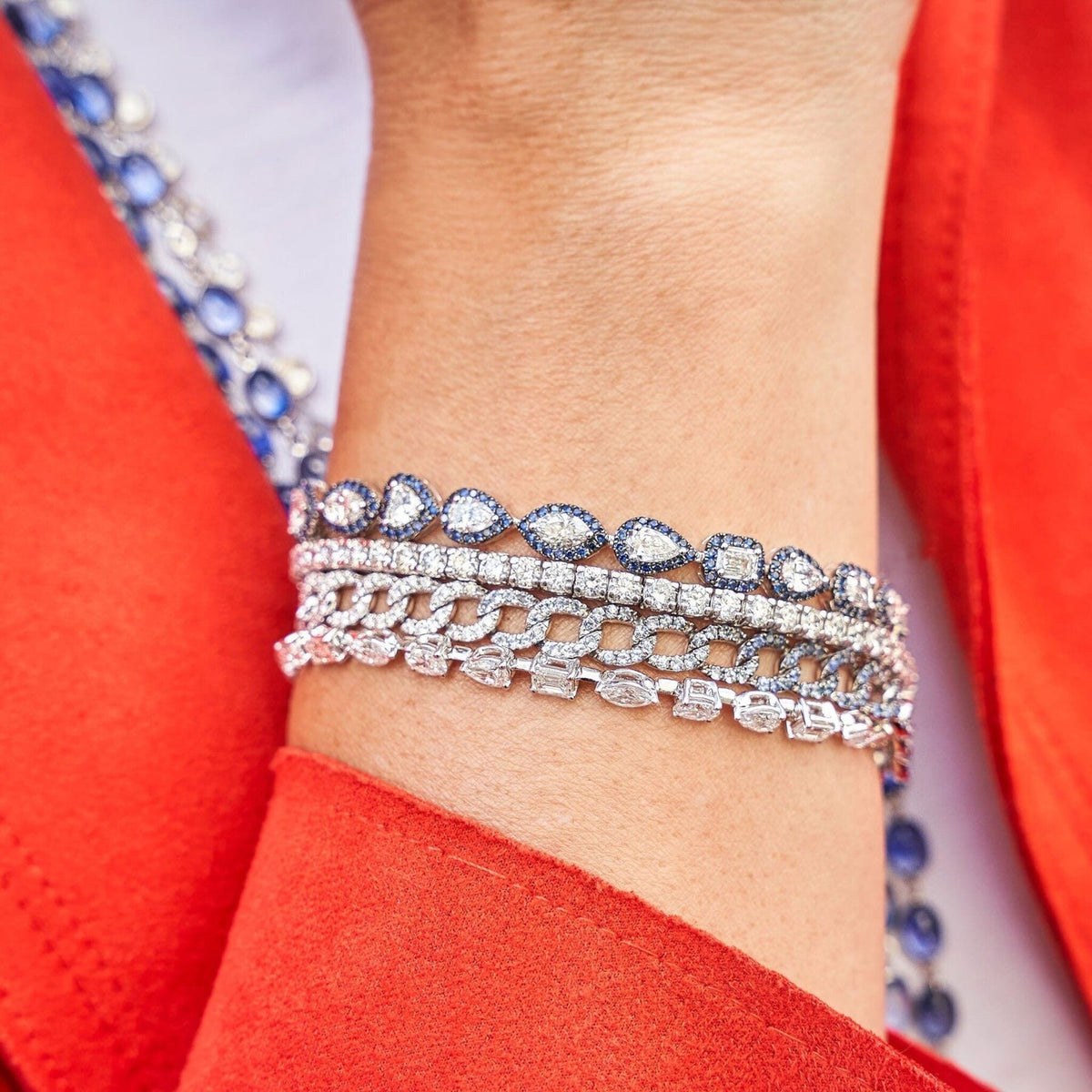 Stacked Floridita bracelet in blue sapphire from Robinson's Jewelers