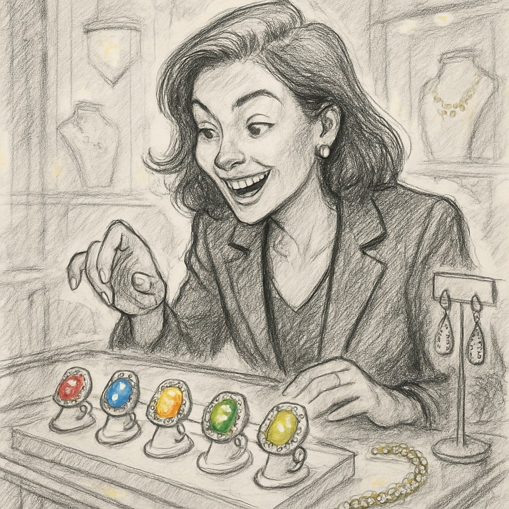 Vibrant assortment of 2025's trending gemstone rings including opal, sapphire, and tourmaline on a luxurious velvet background