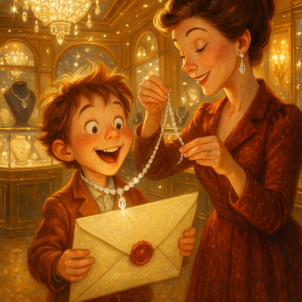 Legacy jewelry gift for a child with a handwritten letter for their future self