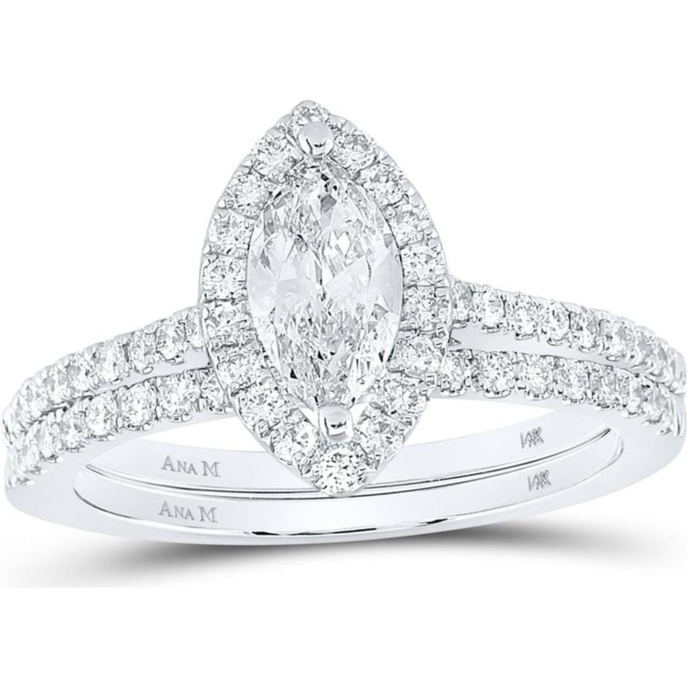 Marquise Diamond Halo Bridal Wedding Ring Set by Robinson's Jewelers