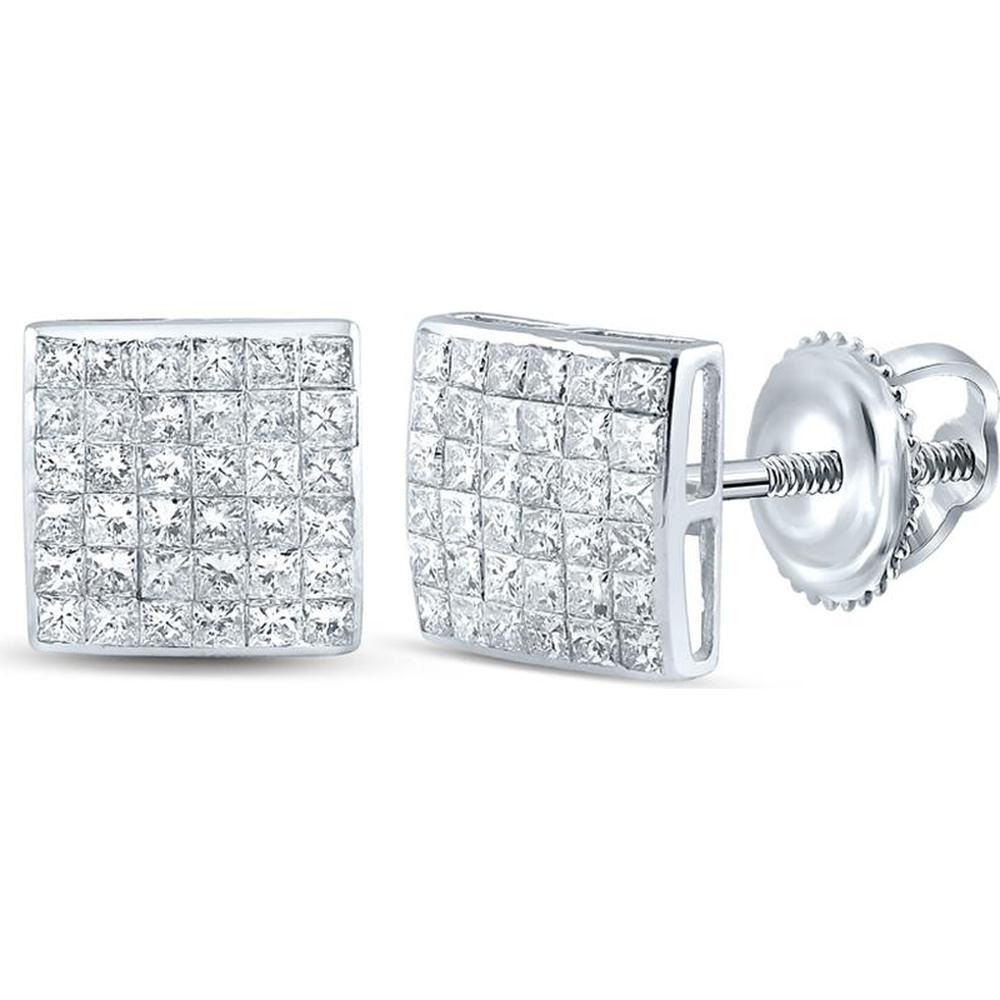 Princess-Cut Diamond Square Stud Earrings