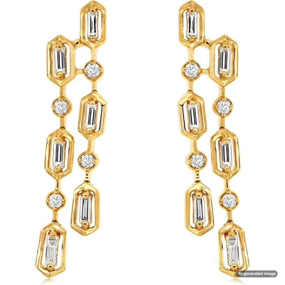 Exquisite gold and diamond earrings from Robinson's Jewelers, showcasing timeless elegance and brilliance.