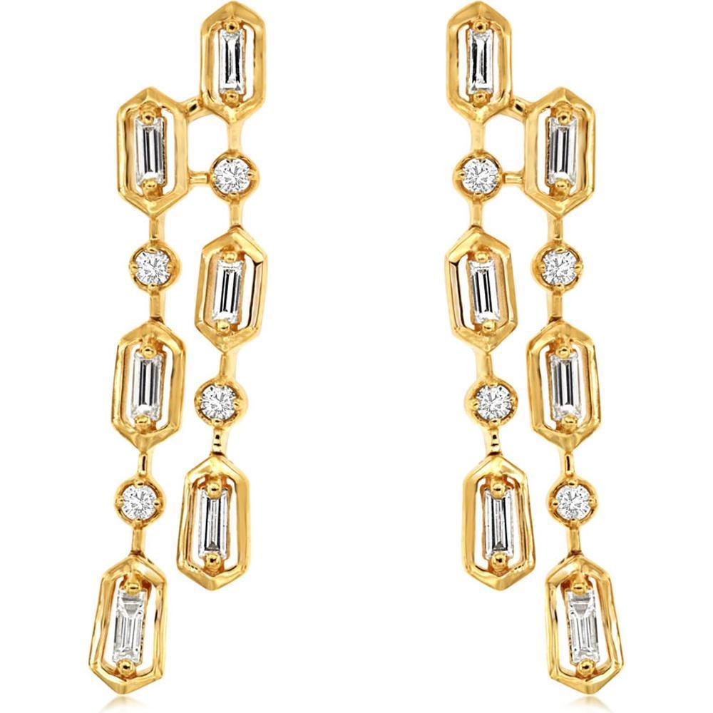 Exquisite gold and diamond earrings from Robinson's Jewelers, showcasing timeless elegance and brilliance.