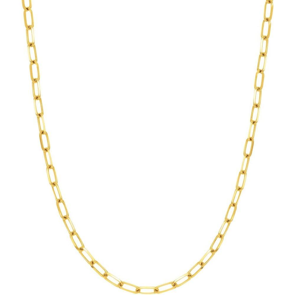Elegant gold paperclip chain necklace perfect for layering, showcased at Robinson's Jewelers