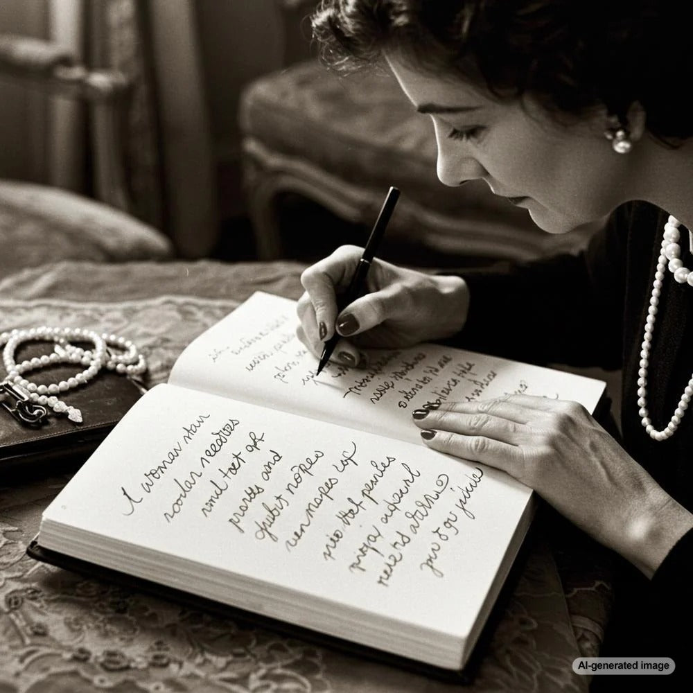 Elegant jewelry pieces showcasing diamonds, pearls, and gemstones with inspirational quotes about jewelry