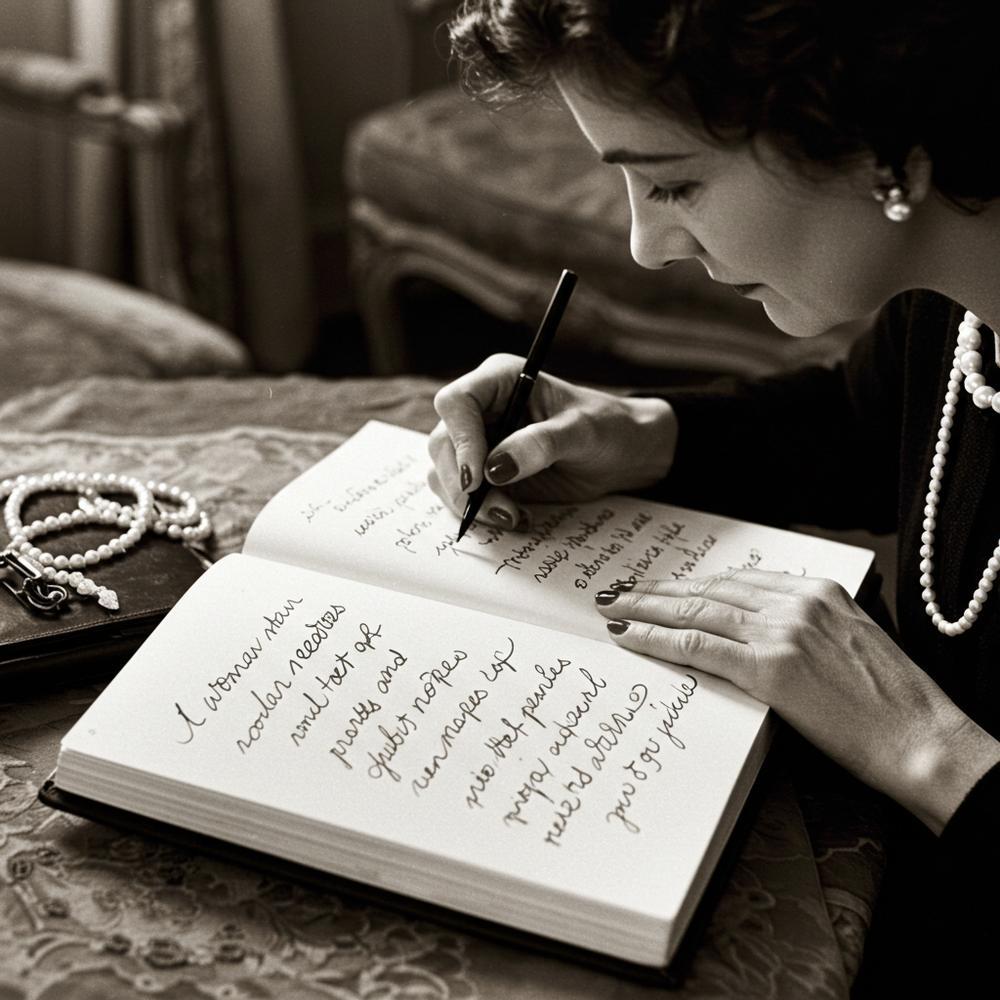 Elegant jewelry pieces showcasing diamonds, pearls, and gemstones with inspirational quotes about jewelry