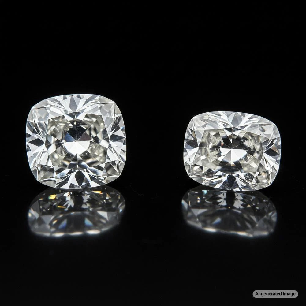Magnificent cushion cut diamond ring displayed on velvet background