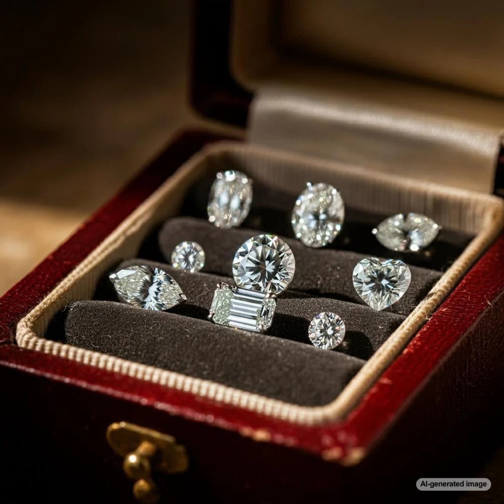 Various diamond shapes illustrating how each affects pricing.