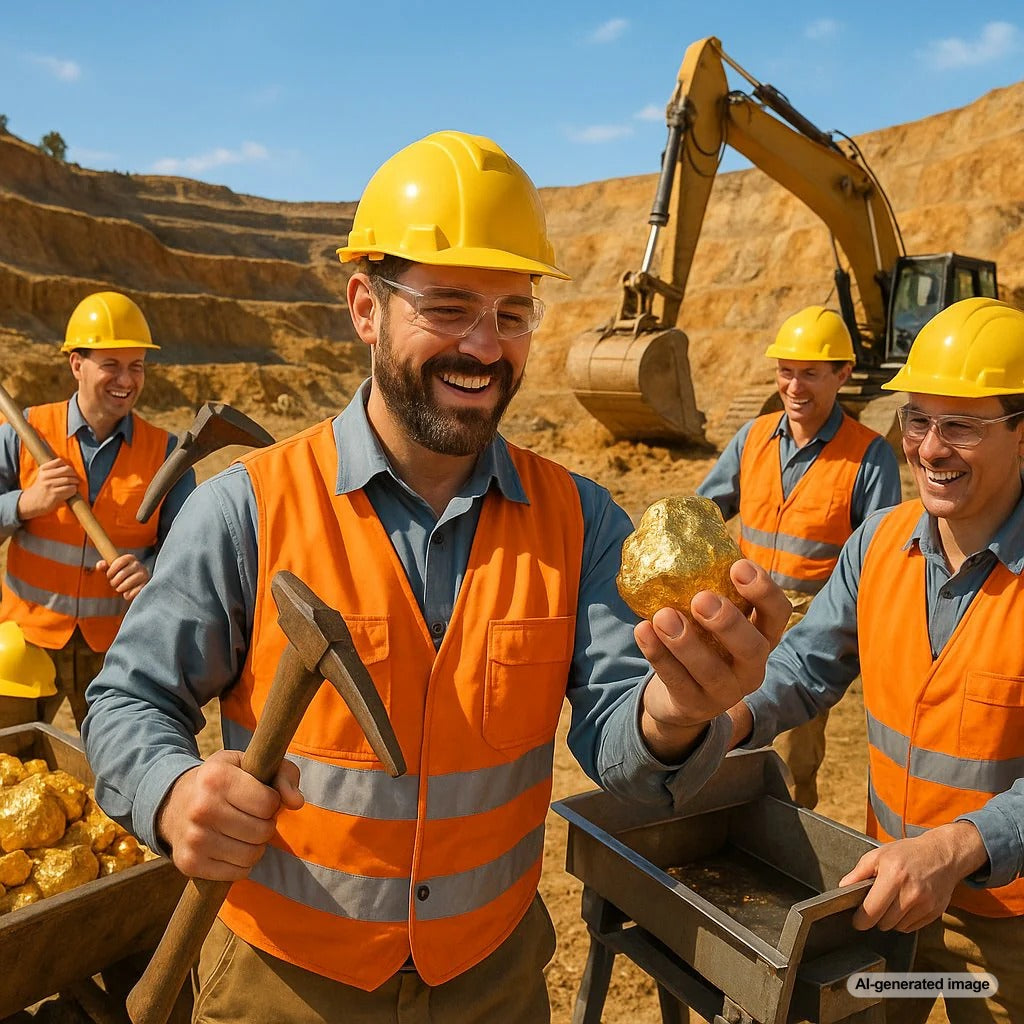 A large, terraced open-pit gold mine showcasing the scale of modern gold mining operations