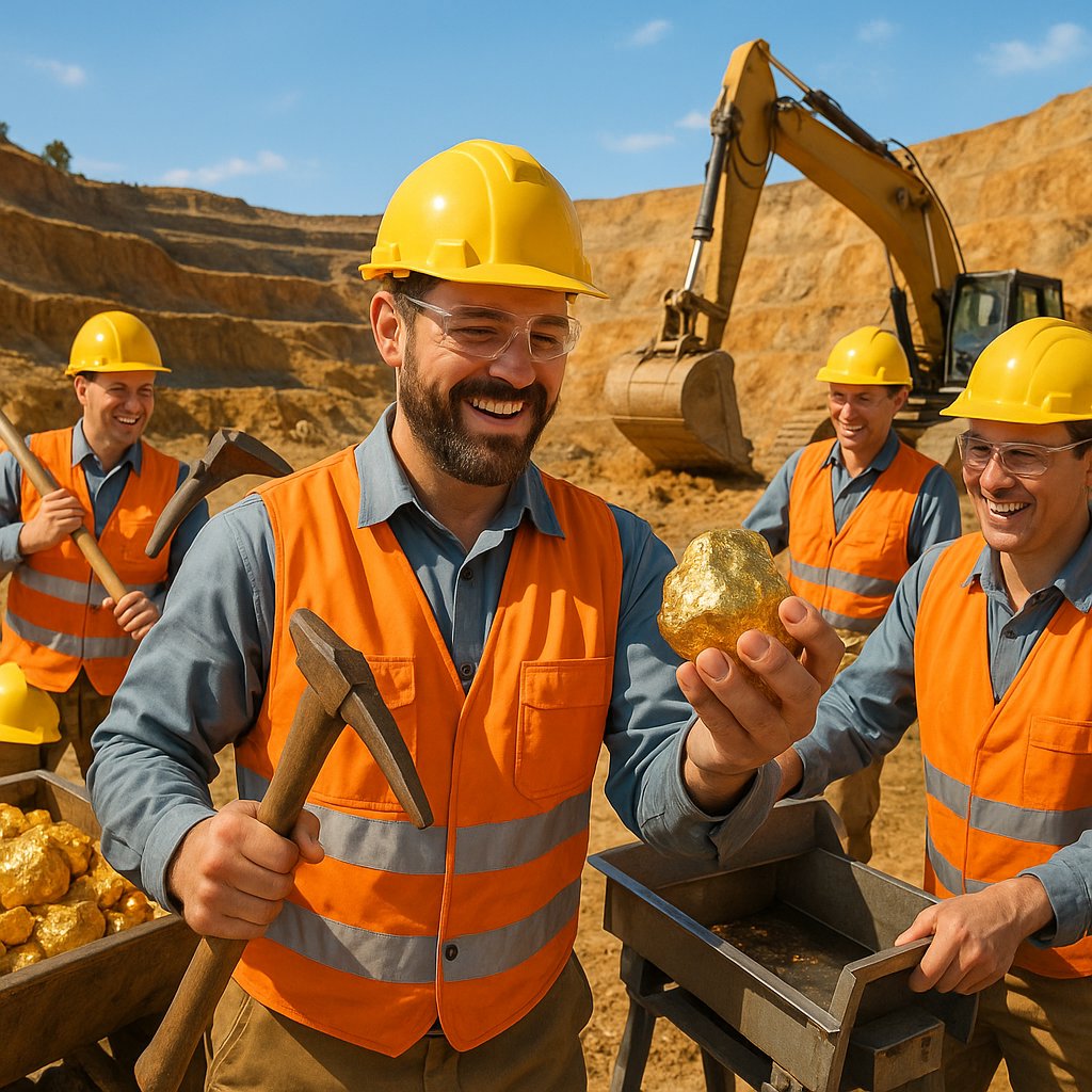 A large, terraced open-pit gold mine showcasing the scale of modern gold mining operations