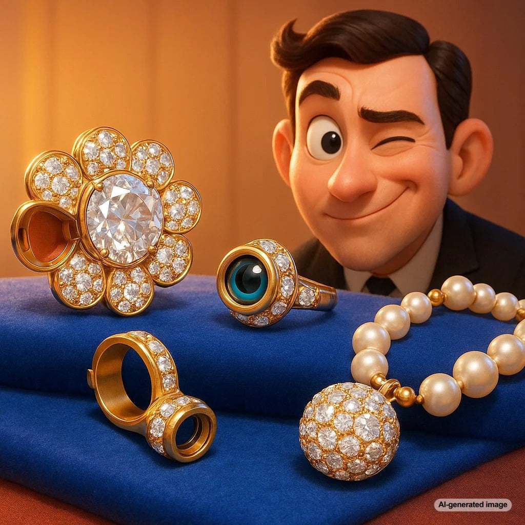 Vintage jewelry with hidden compartments used in espionage throughout history