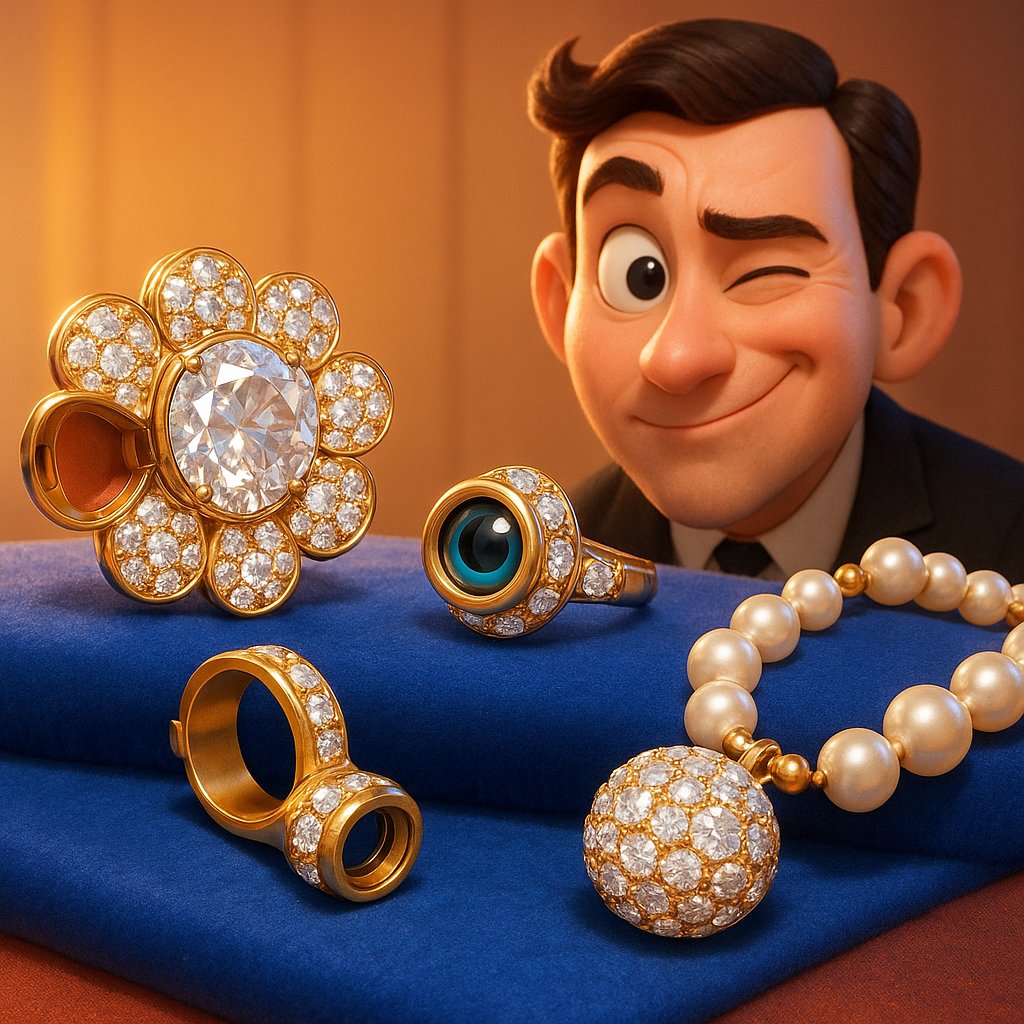 Vintage jewelry with hidden compartments used in espionage throughout history