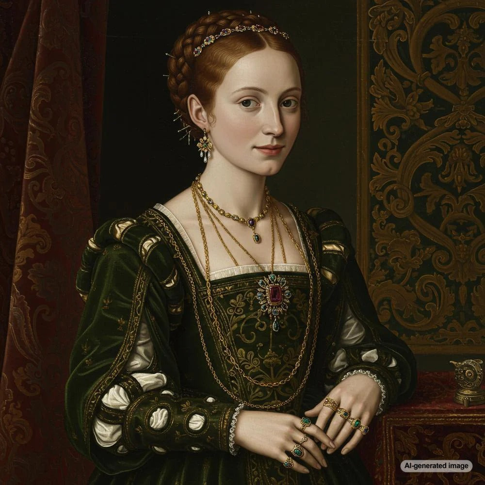 Renaissance Jewelry featuring gold, gemstones, and intricate designs