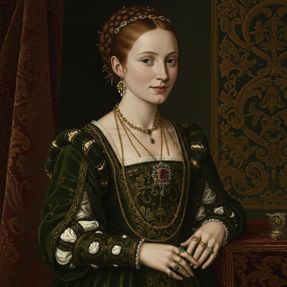 Renaissance Jewelry featuring gold, gemstones, and intricate designs