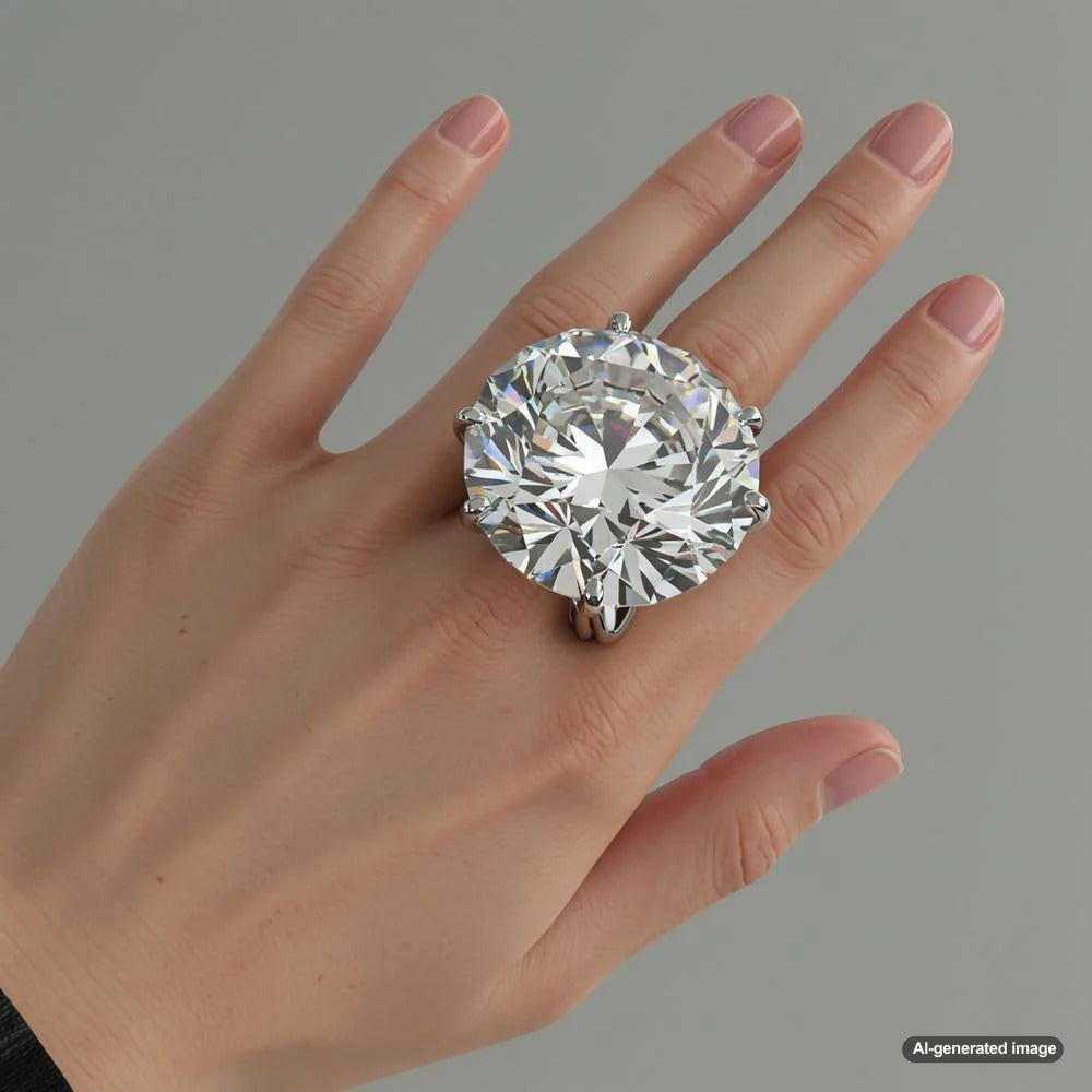 A 3 carat diamond compared to a pencil eraser for size reference.