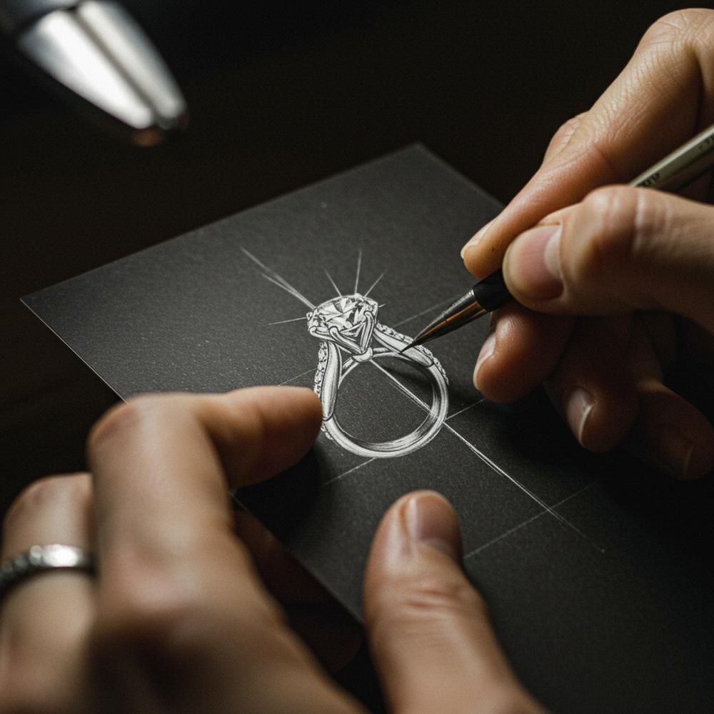 Custom jewelry being handcrafted by a skilled artisan at Robinson's Jewelers