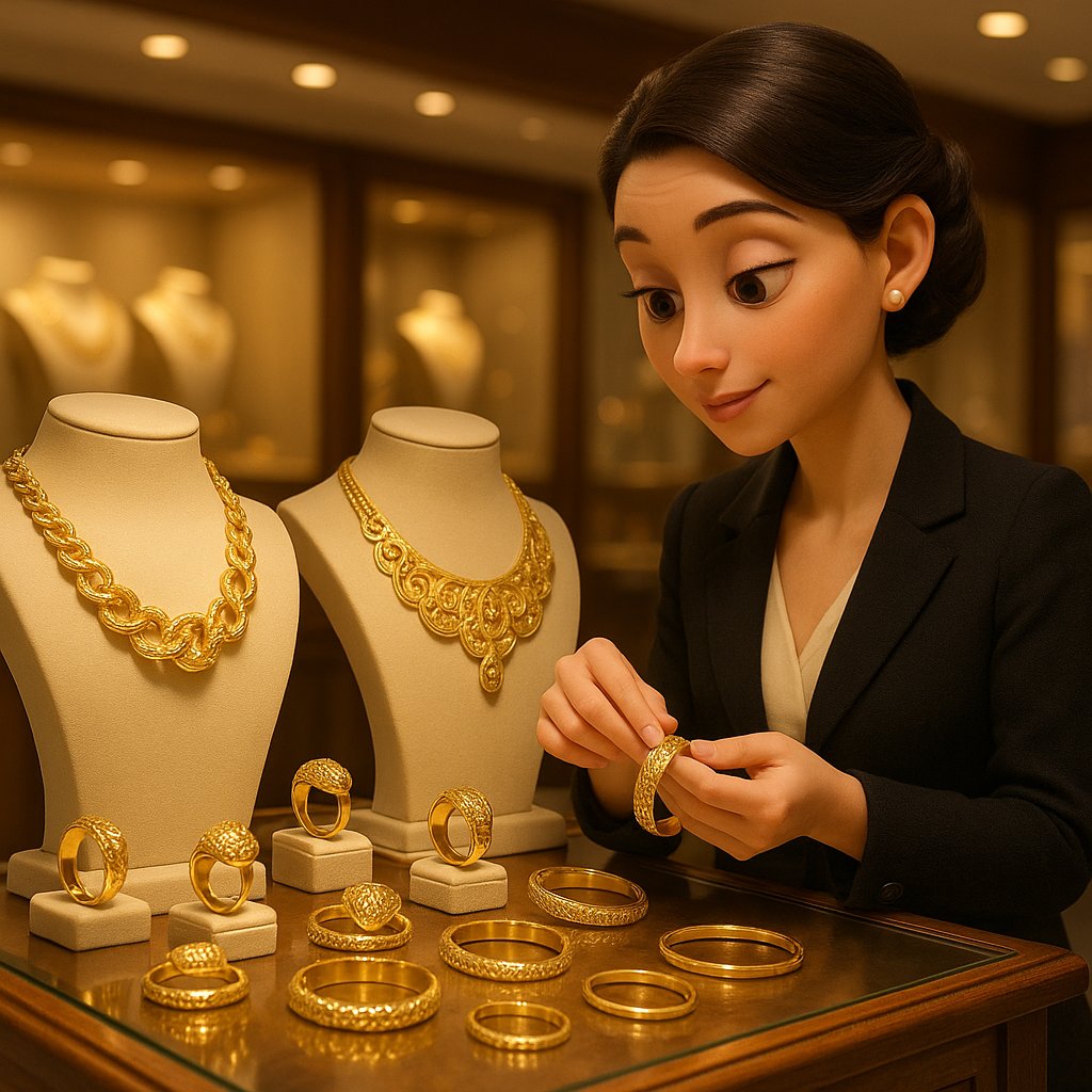 Stack of gold bars and jewelry with measuring scale showing gold selling limits