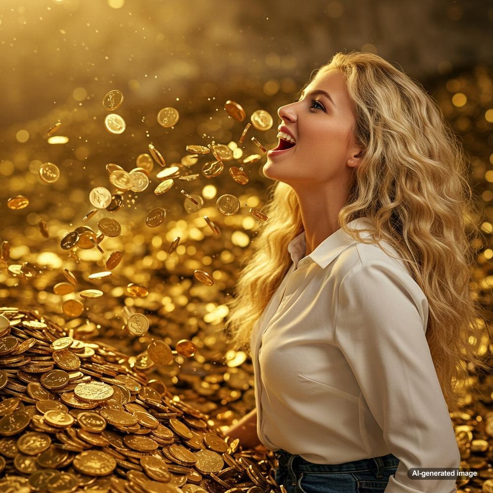 Close-up of gold jewelry with a scientific twist, highlighting the connection between gold and the human body