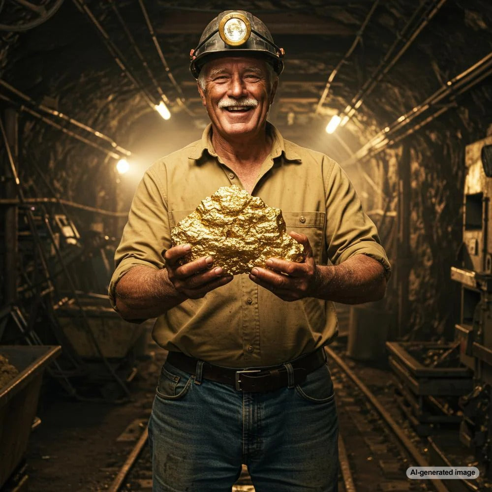 A gleaming pile of gold bars and nuggets symbolizing global gold reserves and mining potential