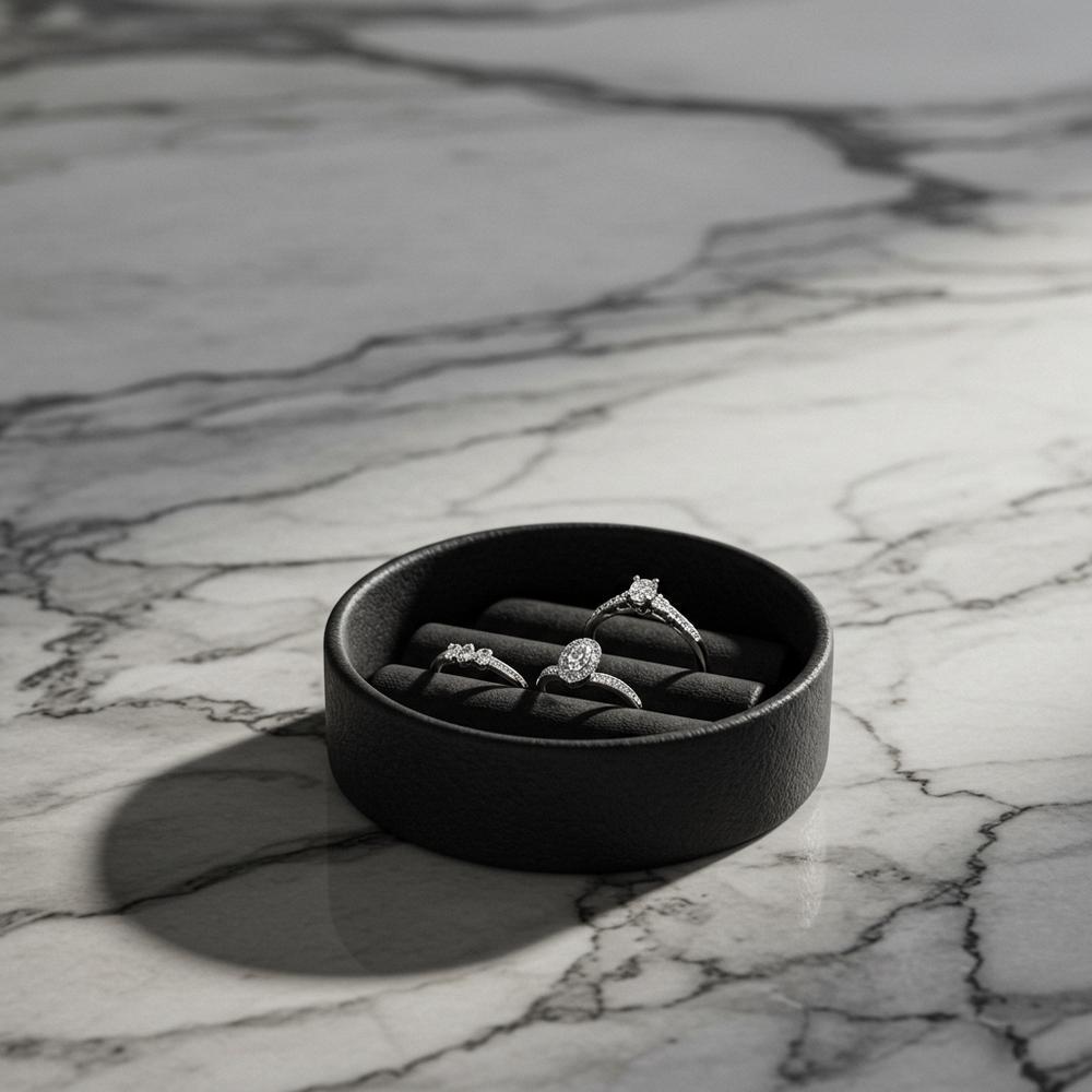 Woman cleaning a diamond ring with a soft cloth and jewelry cleaner