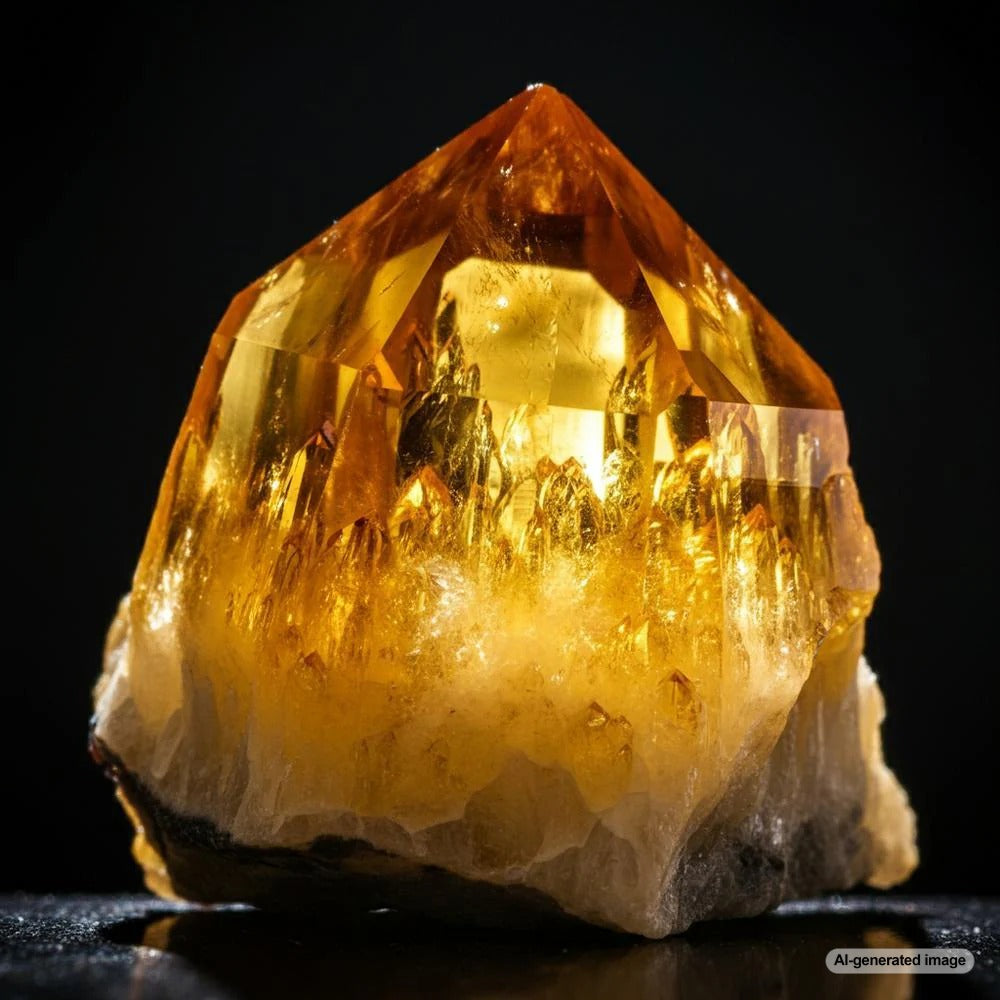A radiant citrine gemstone showcasing its warm golden hues