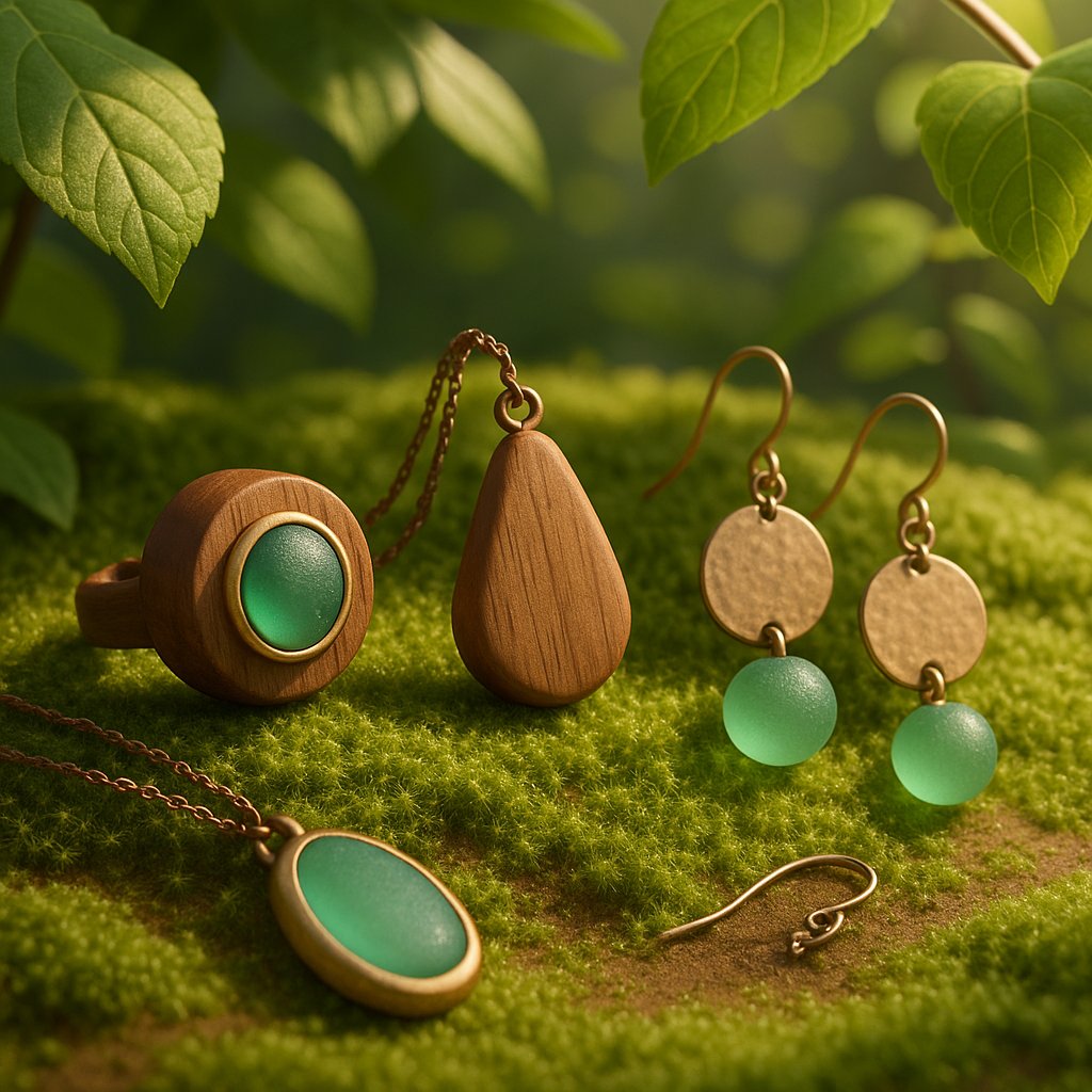 Eco-friendly jewelry collection featuring lab-grown diamonds, recycled gold, and vintage pieces