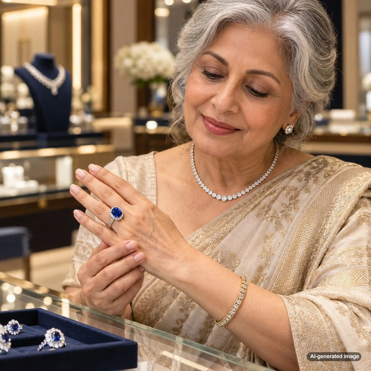 Blue sapphire gemstone showcasing rich color for choosing a sapphire by hue, tone, and saturation