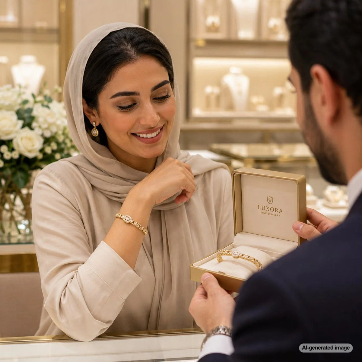 An elegant display of easy-wear bracelets for individuals with limited dexterity, featuring magnetic, stretch, and cuff styles at Robinson's Jewelers.