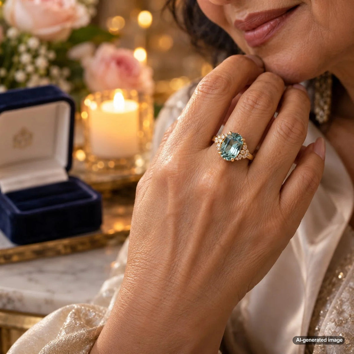 Colored gemstone cocktail ring inspiration featuring bold, elegant stone jewelry for stylish casual and everyday outfits