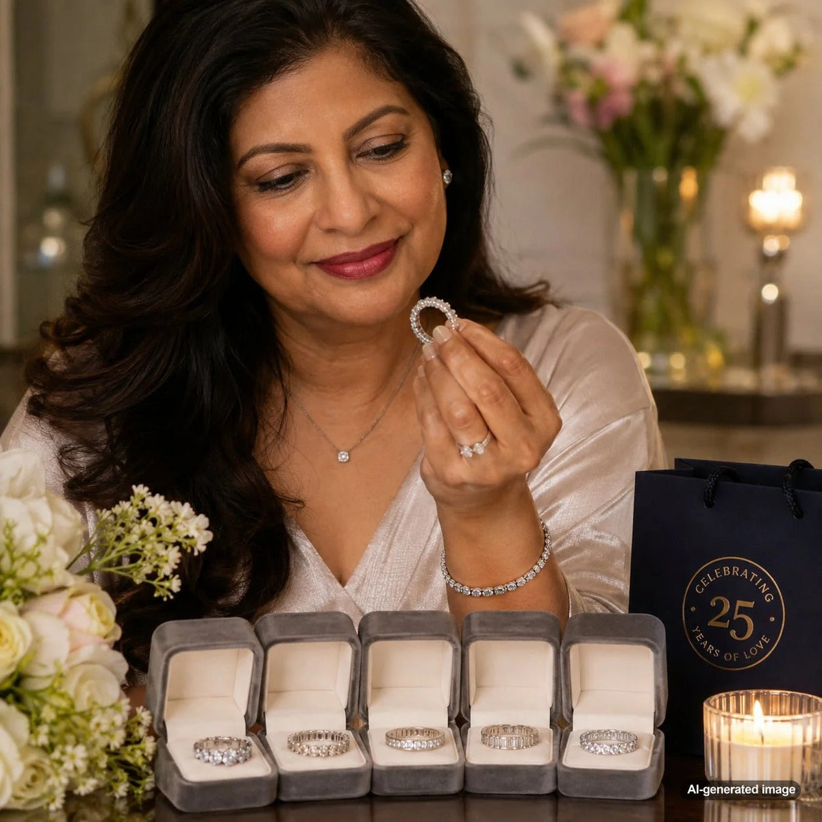 Diamond anniversary band celebrating wedding years and milestone anniversaries
