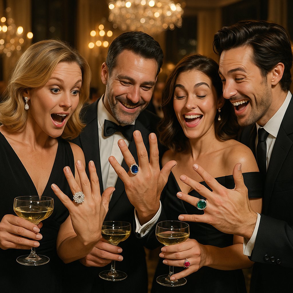 A stunning collection of statement cocktail rings from Robinson's Jewelers featuring diamonds and colored gemstones