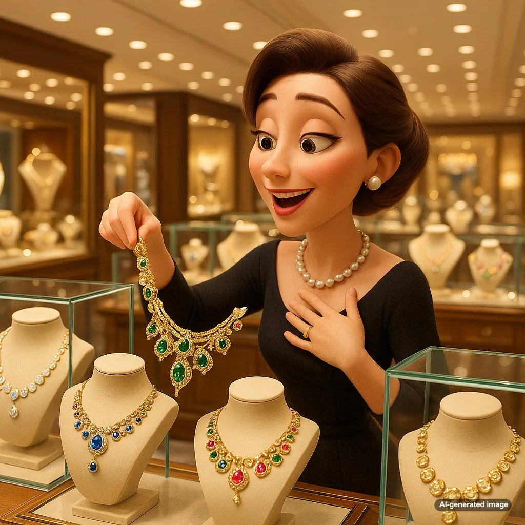 Elegant diamond and gemstone statement necklace perfect for black-tie events and galas