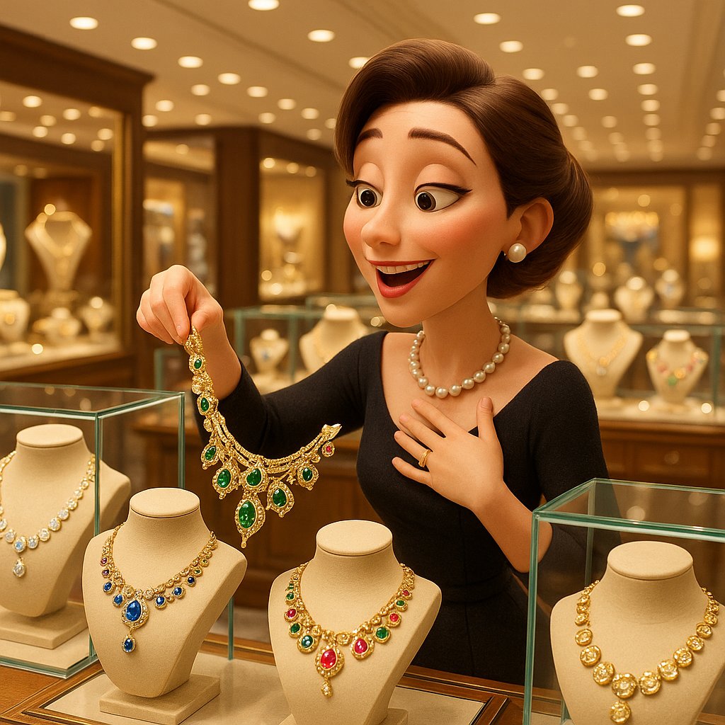 Elegant diamond and gemstone statement necklace perfect for black-tie events and galas