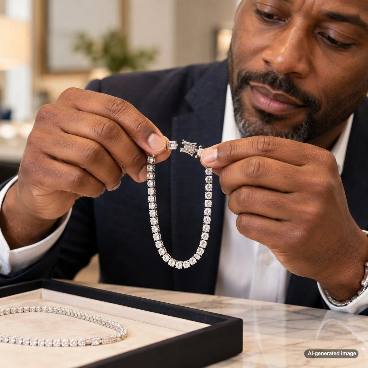 Diamond tennis necklace with a secure clasp designed for comfortable daily wear
