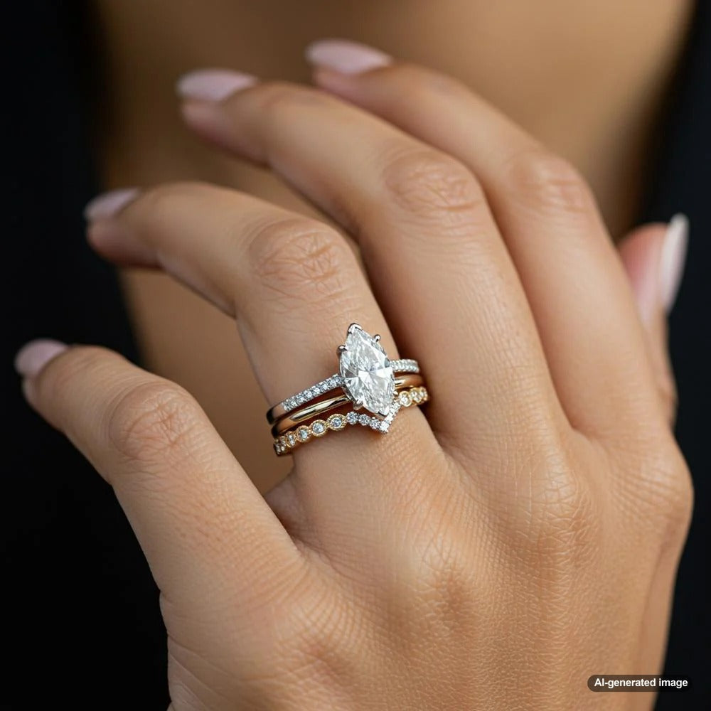 A stunning selection of wedding bands showcasing various metals, gemstones, and styles to reflect different personalities.