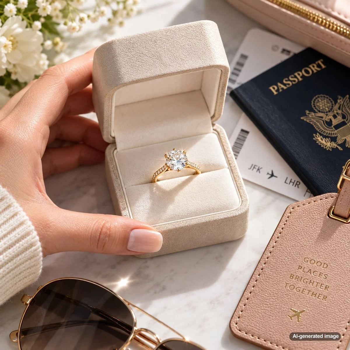 How to choose an engagement ring for frequent travelers with practical diamond settings, durable metals, and elegant travel-friendly bridal jewelry