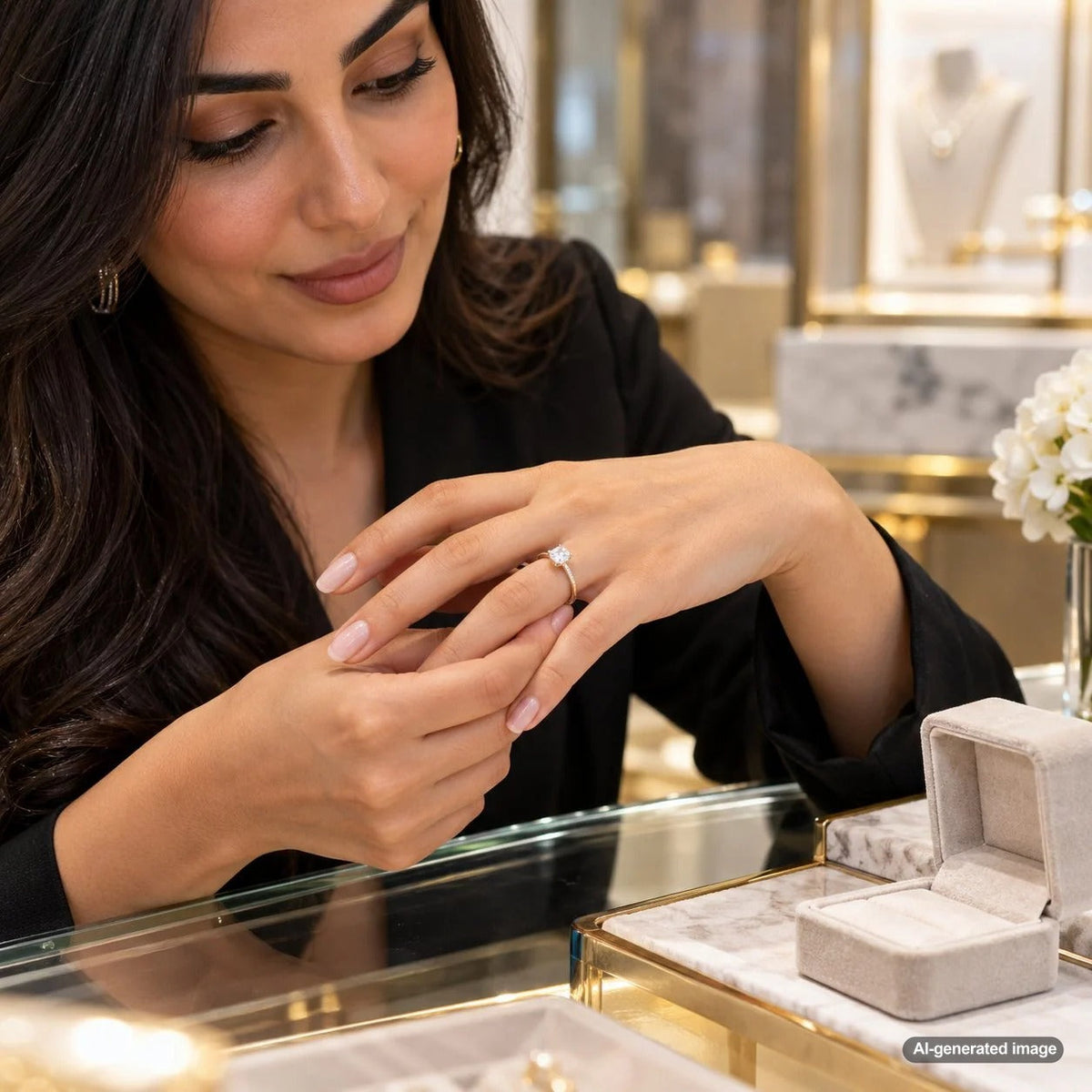 Comfortable engagement ring inspiration featuring an elegant diamond ring design for someone who prefers lightweight, low-profile jewelry
