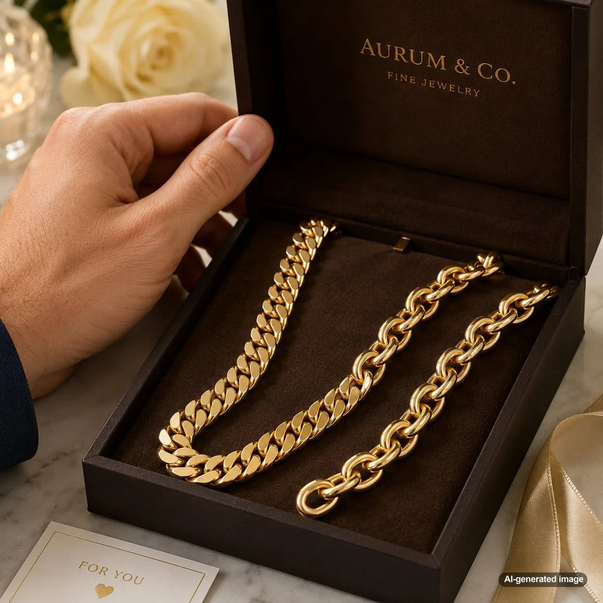 Comparison of Solid and Hollow Gold Chains at Robinson's Jewelers
