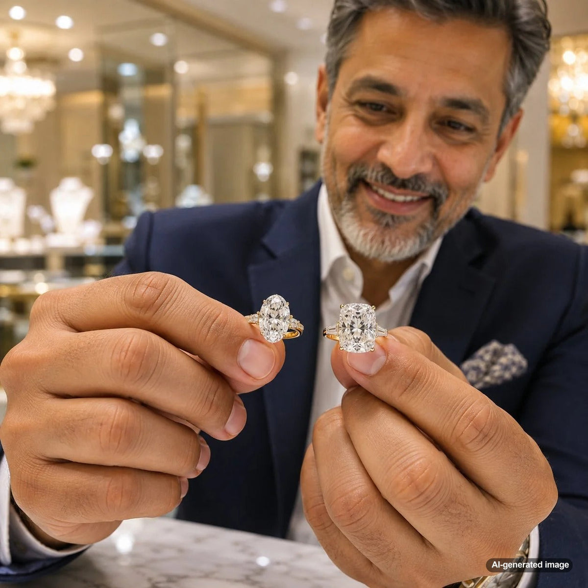 How to Choose Between an Oval and Elongated Cushion Diamond - Robinson's Jewelers Guide