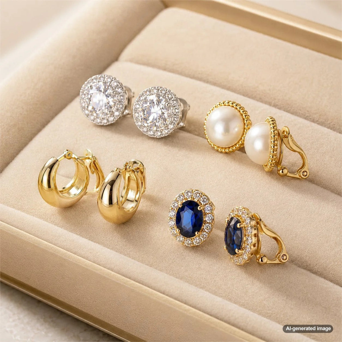Elegant clip-on fine jewelry earrings demonstrating luxurious style, comfort, and secure non-pierced earring design