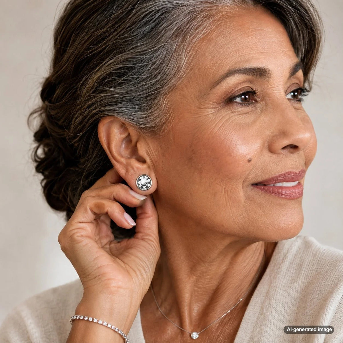 A collection of stunning diamond stud earrings perfect for stretched piercings, showcased on an elegant display at Robinson's Jewelers