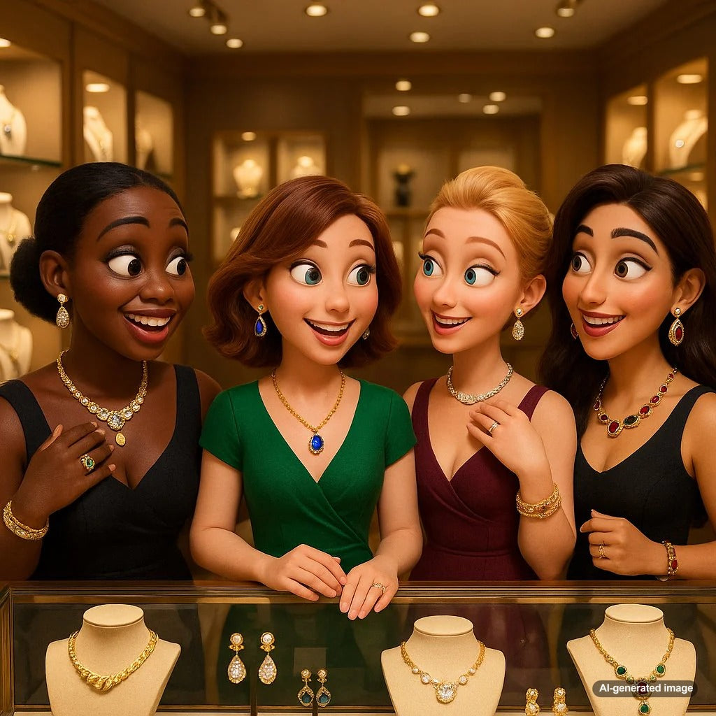 Stylish photoshoot setup with model wearing elegant jewelry from Robinson's Jewelers