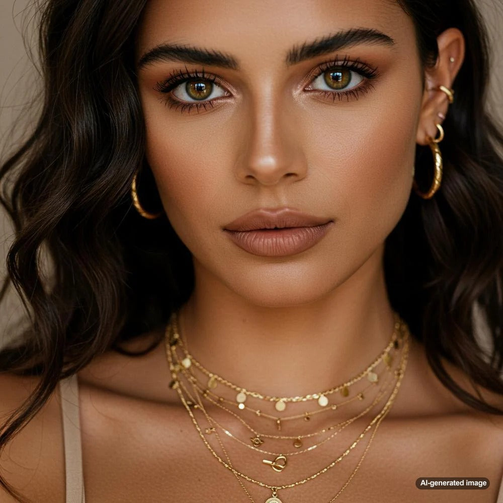 A collection of elegant gemstone jewelry designed to enhance the natural beauty of hazel eyes.