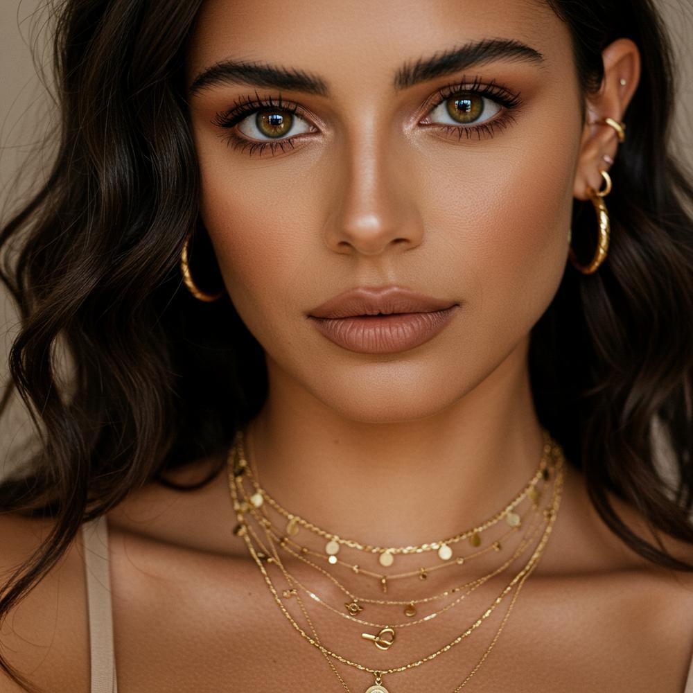 A collection of elegant gemstone jewelry designed to enhance the natural beauty of hazel eyes.