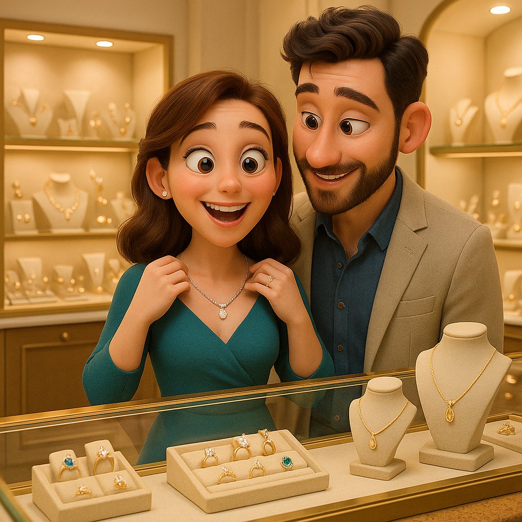 Elegant jewelry selection for a first date featuring delicate necklaces, stud earrings, and a sparkling tennis bracelet