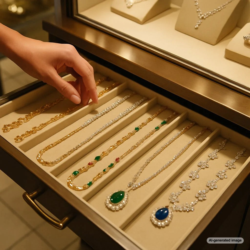 Necklace organization solutions to prevent tangling in jewelry drawers